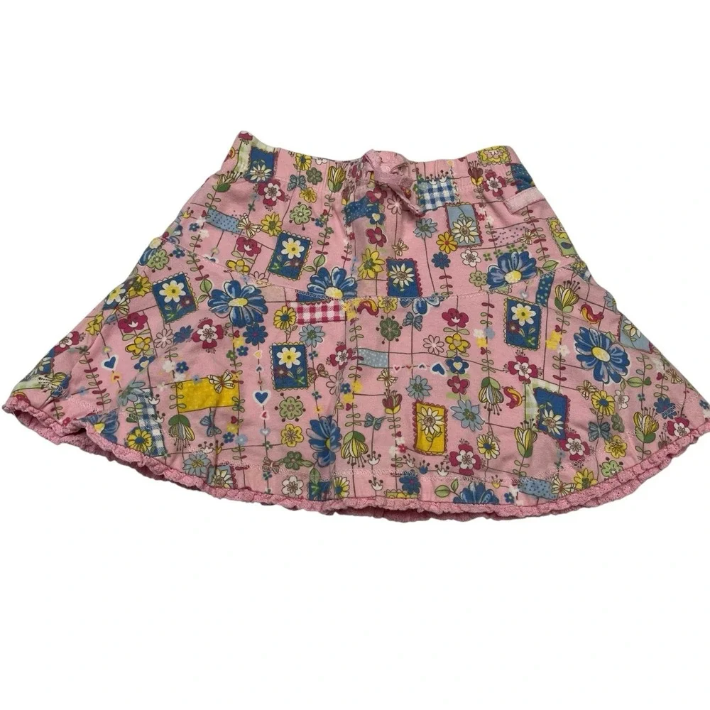 The Childrens Place Skirt Set 4T Pink Tiered Cordury Maxi Floral Midi Ruffle